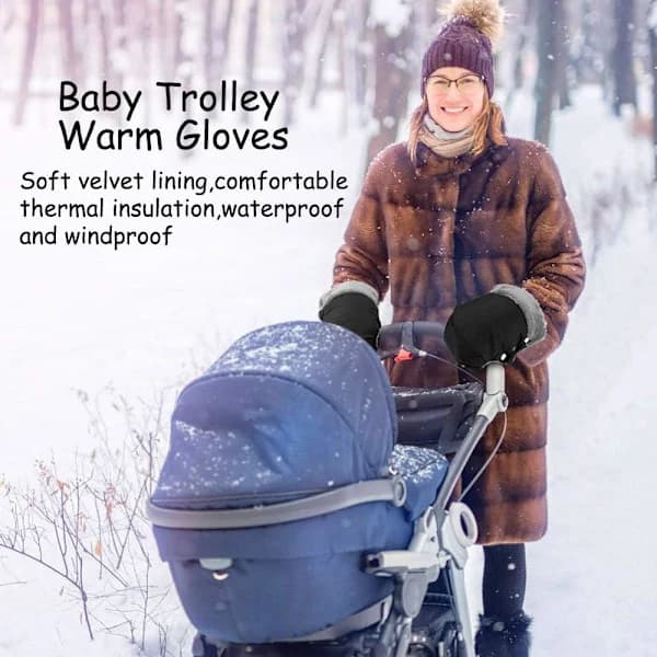 Barnevognshandsker med varm fleece og bomuld