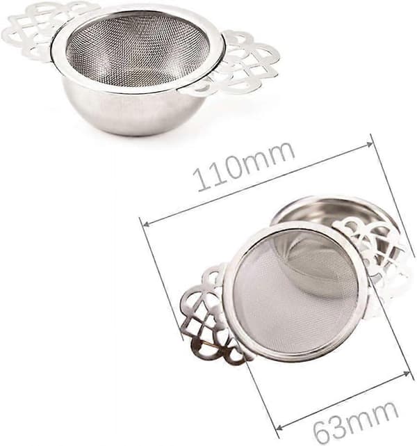 2-pak Filter Tesil med Drypbakker Tesier Rustfrit Stål Si til Løse Teblade