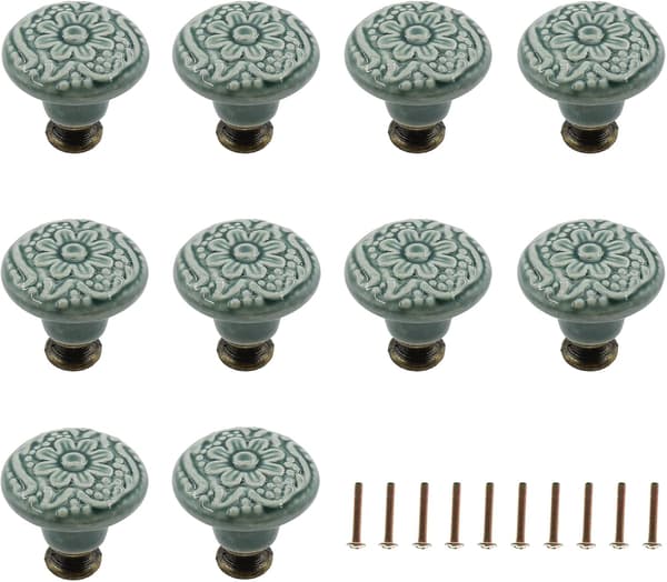 10-pack keramiska knoppar, dekorativa knoppar, lådskåp