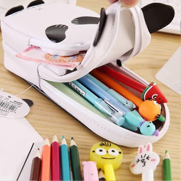 Panda-penaali PU-nahkaa vetoketjulla