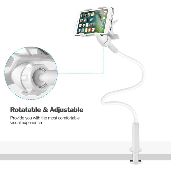 Foldbar tablet- og smartphoneholder, justerbart svanehalsstativ