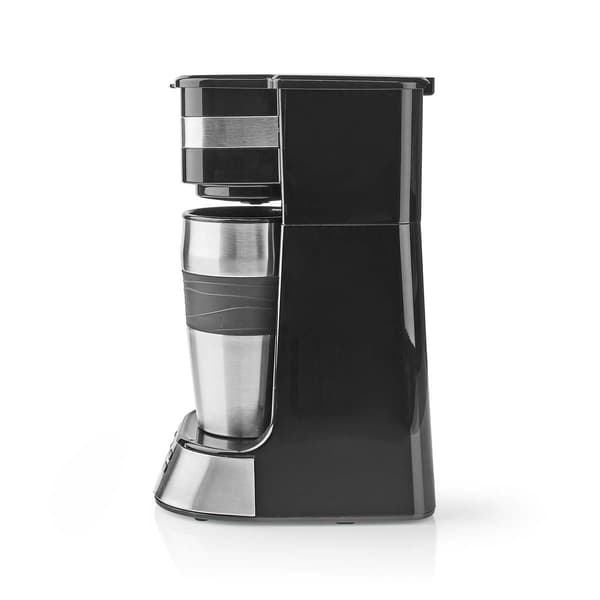 Enportionsbryggare, 0,4 l, timer, resemugg, svart