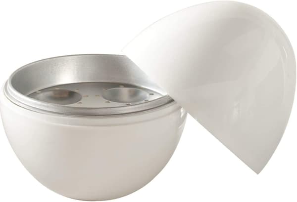 Microwave Egg Cooker with Water Tank, Microwave Steamer with Poaching Function, Can Cook Up to 4 Eggs, White