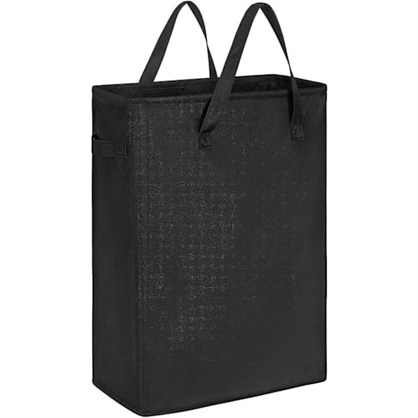 Slank og bærbar vasketøjskurv - 40*20*55 cm - Sort