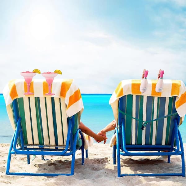 4 st Strandhandduksklämmor i ABS, Champagne- och Cocktailformade Handduksklämmor för Solstolar och Pool