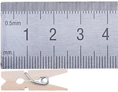100 Mini treklyper fotoklyper naturfargede til hobbybruk 2,5 cm