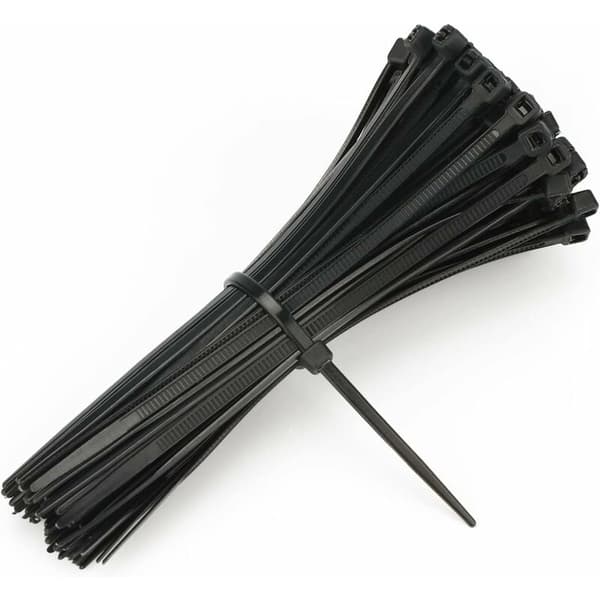 100 st. kabelbindere 100x3mm, nylon kabelbindere, justerbare havekabelbindere sorte