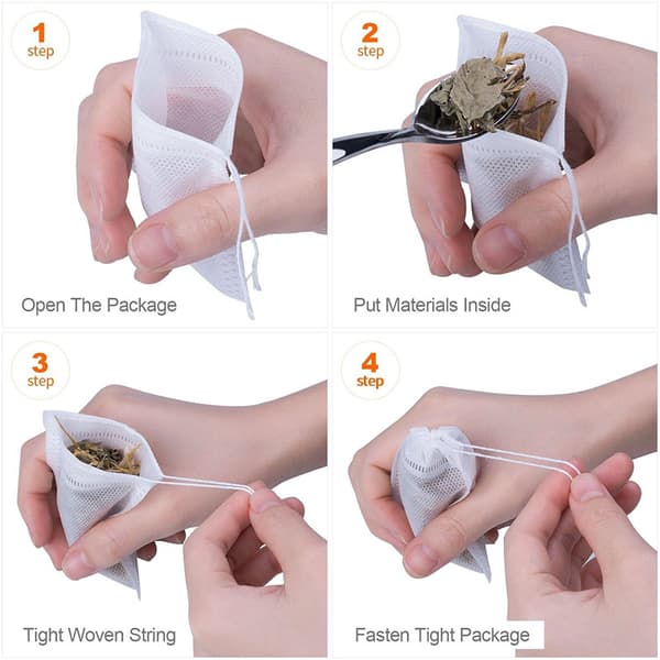 100-pakning tomme teposer Vit white