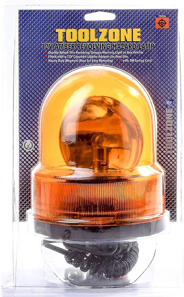 12V Orange Roterende Advarselslys - Magnetisk Nødlys/advarselslys Passer til Alle Køretøjer