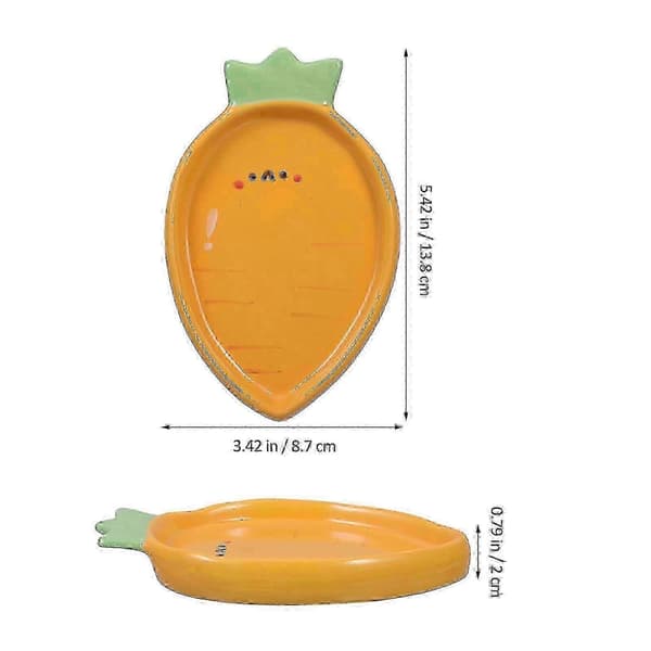 Fruit Plate Ceramic Dessert Tray for Kitchen Use Orange Carrot Shaped Plate[DB]