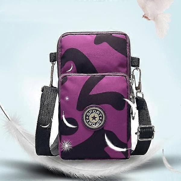 Dam Crossbody Mobiltelefon Axelrem Plånbok Blå Polyester Justerbar