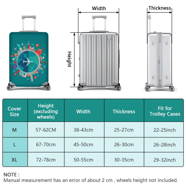 Elastinen matkalaukku suojaava kansi, 26-32 tuuman matkalaukku kansi, matkalaukku kansi matkatavaroille suojaava kansi 29 to 32 inches