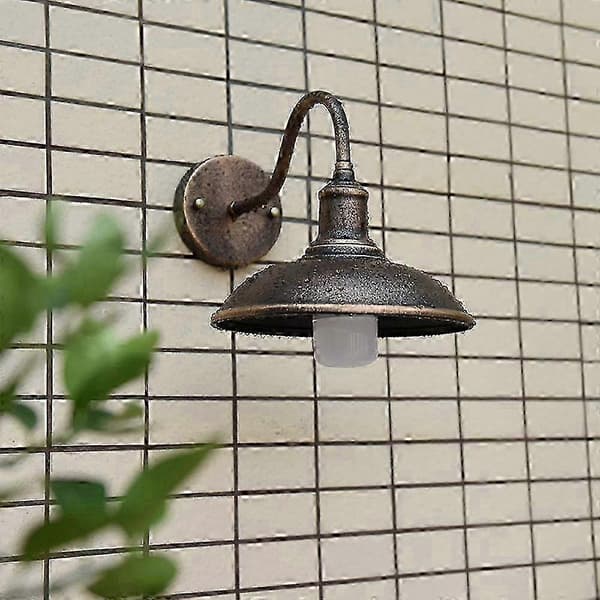 LED Svanhals Ladelampe Udendørs Veranda E27 Jern Bronzefarvet