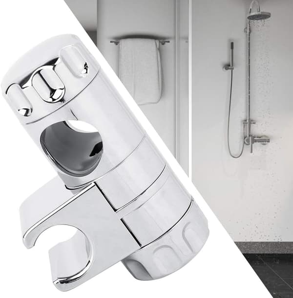 25mm Replacement Shower Rail Bracket - Adjustable Sliding Rail Arm Clamp - Chrome