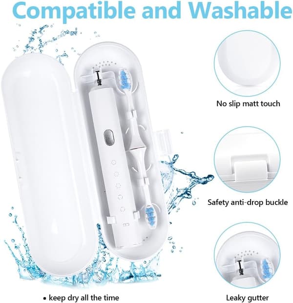 Reisebeskyttende etui for elektrisk tannbørste og utskiftbart børstehode, reiseveske 3 STK--Hvit 3PCS--White