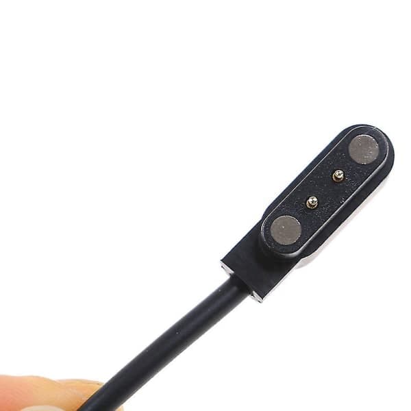 Magnetisk 2-pin 4mm avstand håndleddsladekabel for smartklokke SVART