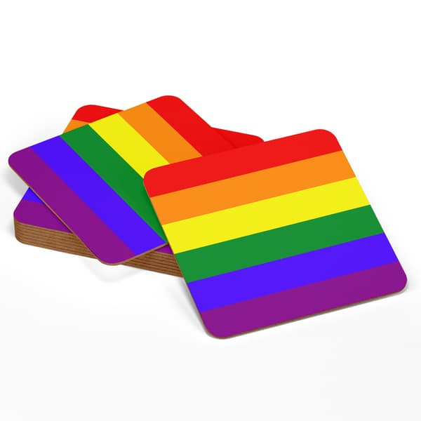 4-pak - Glasbrikker Pride - Underlag til Glas multifärg multicolor