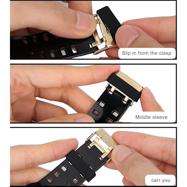 Black 6-pack watch strap buckle 20 mm, silicone watch strap quick