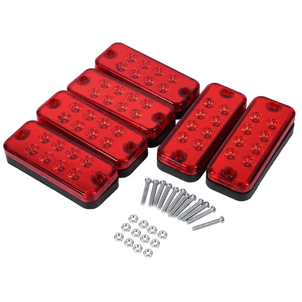 6pcs 8 LED Side Marker Light Indicator Lamp Truck Trailer Red