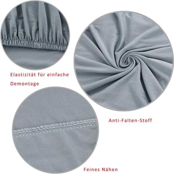 Stolsöverdrag Set om 4 Stretch Universal Polyester Ljusgrå