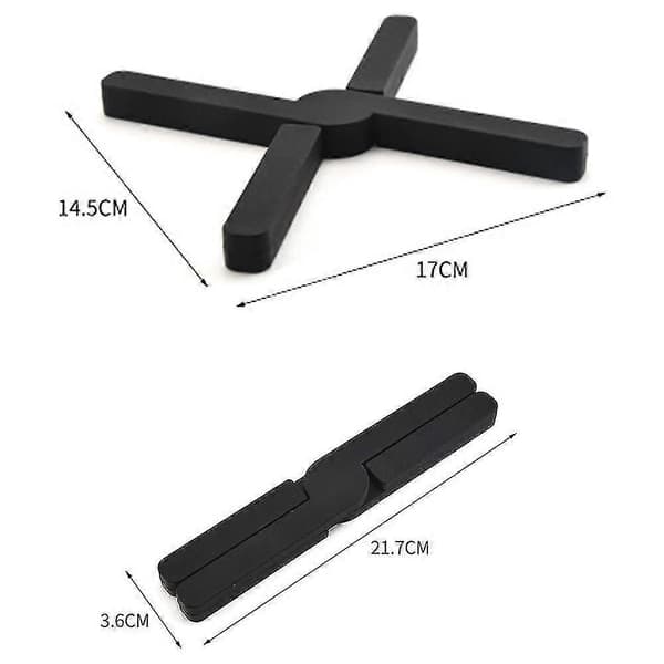 2 stk (sort + rød) foldbare silikone bordskånere, foldbare udvidelige, lette, fleksible, holdbare skridsikre bordskånere