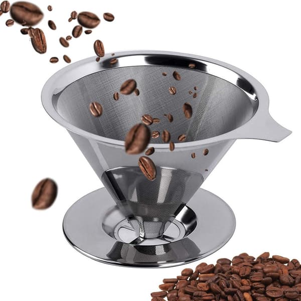 Reusable 6-Cup Coffee Filter - Permanent Stainless Steel Filter - Clean After Use