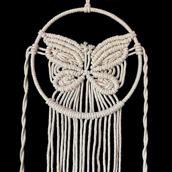 R Catcher - Handwoven Boho C Macrame Hanging, Bohemian Ric Butterfly