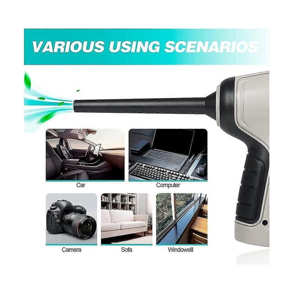 Compressed Air Duster, Keyboard Cleaner, 3-in-1 Mini Vacuum Cleaner, Reusable Rechargeable Cordless Air Duster