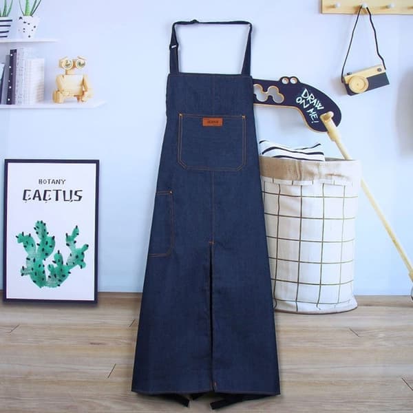 Forkleder med splittede ben for keramikk, skulptur, overall for pottemakere deep blue