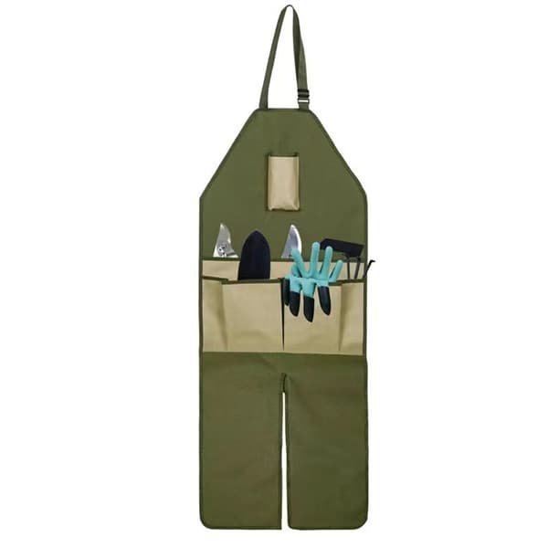 Haveforklæde med flere lommer og beskyttelse mod skoldning, 118x45 cm