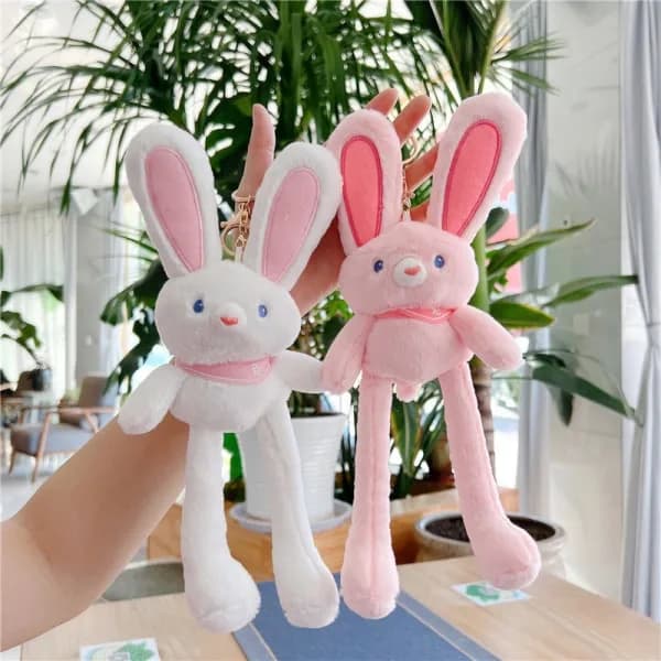 New Long Ears Plush Doll Car Keychain Soft Stuffed Animals Pe A2