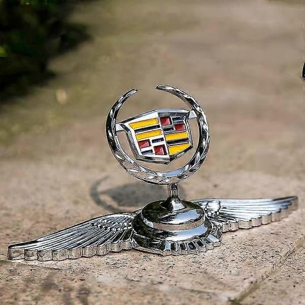 3D-logo billogo frontpanserpynt panser kromørn-emblem kompatibel med Cadillac sølvskjermer