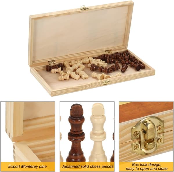 Sällsynt pärla 1 set Trävikbart schackbräde 25*19*3cm (622a)