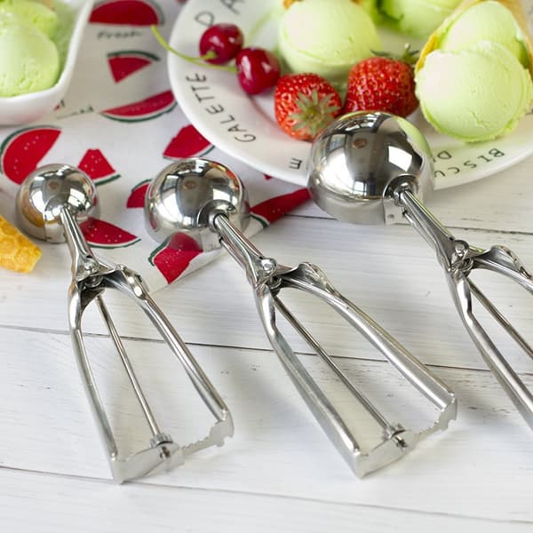 3-delat glasskedset i rostfritt stål 4 cm 5 cm 6 cm glasskopor fruktskopor