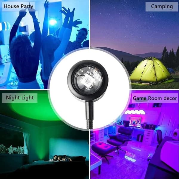 USB Lampe bil soveværelse loft Projektor Solnedgang - 7 farver multifärg multicolor
