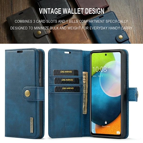 DG MING Samsung A53 5G 2-i-1 Magnetisk Wallet Case - Blå Blå