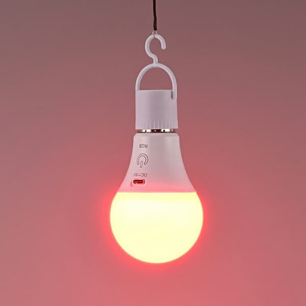 E27 RGB Rechargeable Light Bulb Remote Control Timer Dimmable 2700 - 6500K Vit white