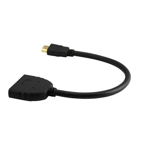 1 indgang 2 udgange Han til Dobbelt Hun Splitter Sort Kabel Adapter Konverter A/V 1080p