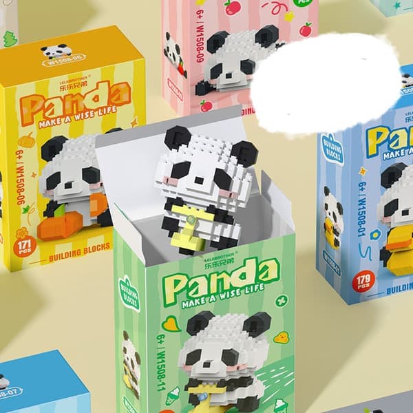 Cute Panda Mini Building Blocks - LEGO Compatible Micro Blocks, Perfect Gift for Kids, 2 Styles Randomly Selected W1508-07