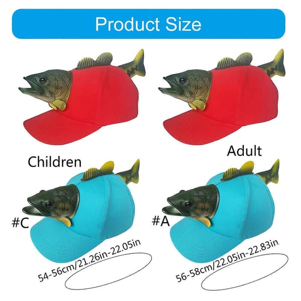 3D Fiskehette for barn Pustende solhatt Nyhet Dyreformet lue for temafest Samling Tilbehør Hodeplagg rød voksen
