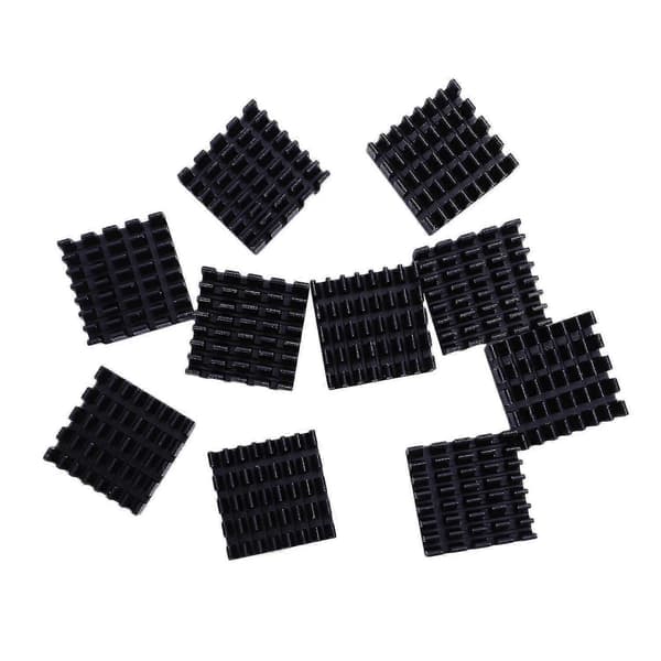 10 stk. sorte aluminium køleplader radiator køler 20mm X 10mm Zekai