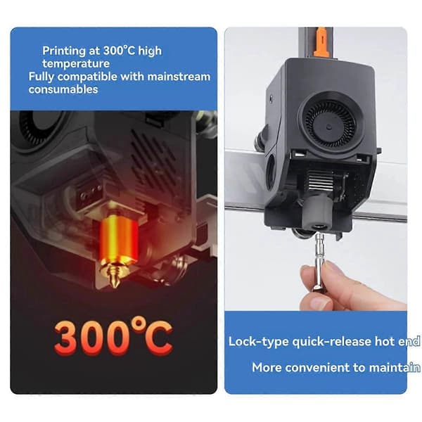 2 pcs for Anycubic Kobra 3 Max Ceramic Hotend Integrated Hardened Steel Nozzle Thermistor Heating Component 0.8mm 0.8mm