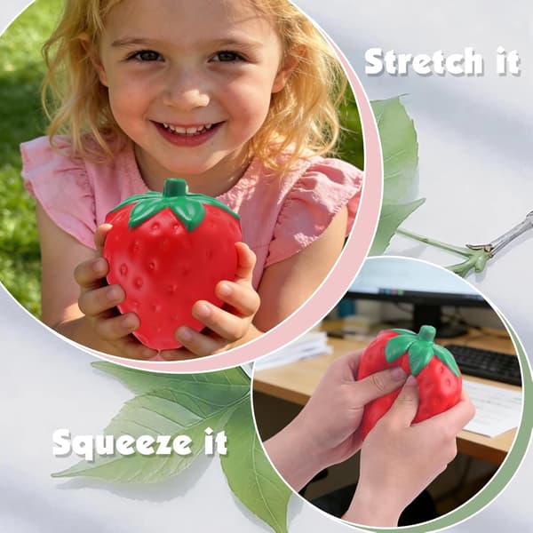 7 cm sakte stigende Kawaii Squishies jordbærklemmleker for jenter gutter