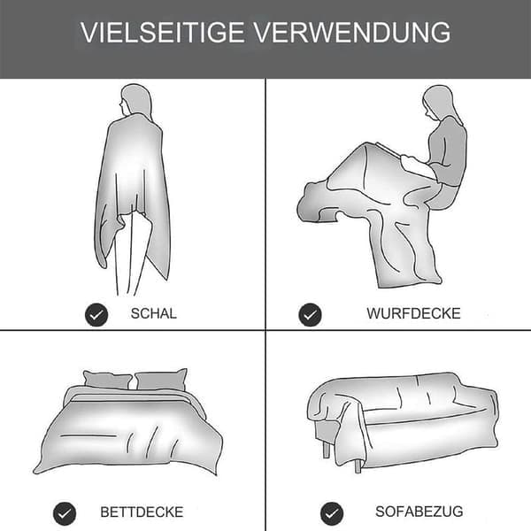 Fluffy, Lodden Fuskepelspledd, Lett Koselig Pledd, 1 Hvit Del