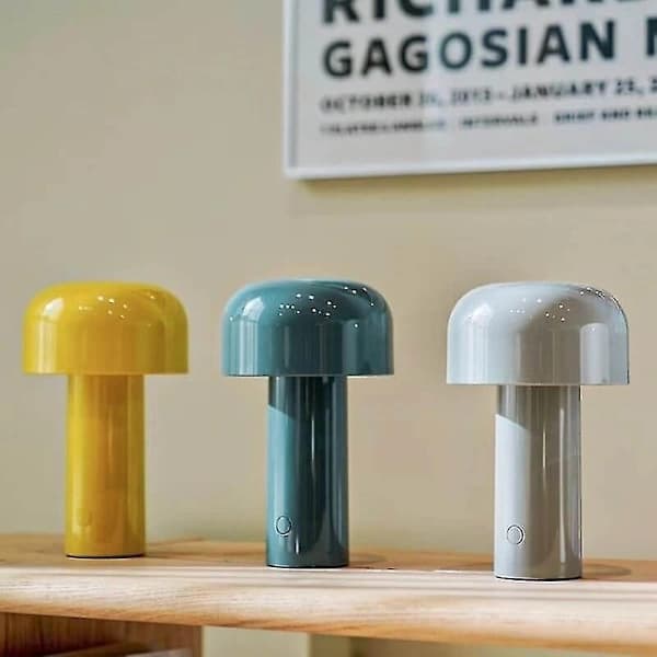 LED Creative Mushroom Rechargeable Table Lamp 3W 3 Light Levels Metal Night Light