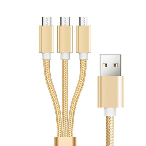 USB 2.0 Typ A Hane till 3 Micro USB Hane Splitterkabel, Multi Laddningskabel för Telefon