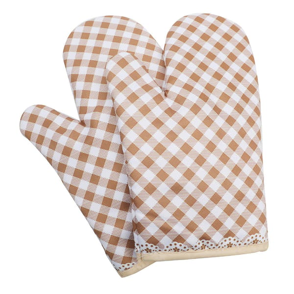 2-pack Yellow Microwave Mitts Kitchen Utensil Mitts Heat Resistant
