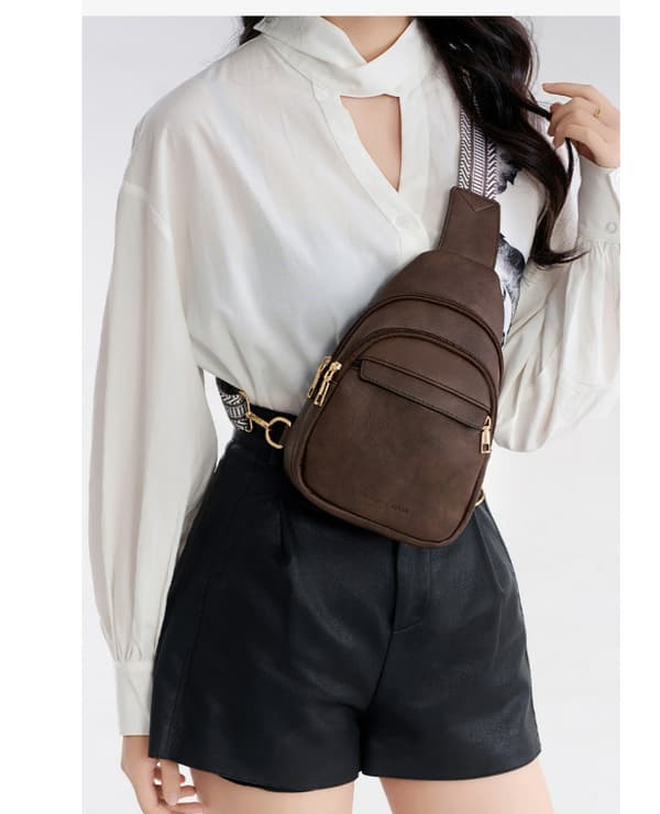 Stilfuld Colorblock Crossbody-taske til kvinder Khaki