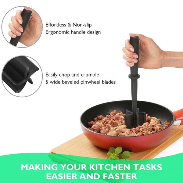 Nylon Meat Chopper, Ground Meat Masher, Non-Stick, Multifunctional Kitchen Utensil