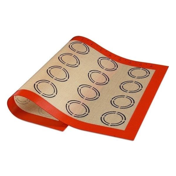Macaron Silikone måtte, 42 * 29,5 CM Silikone bageplade Röd red